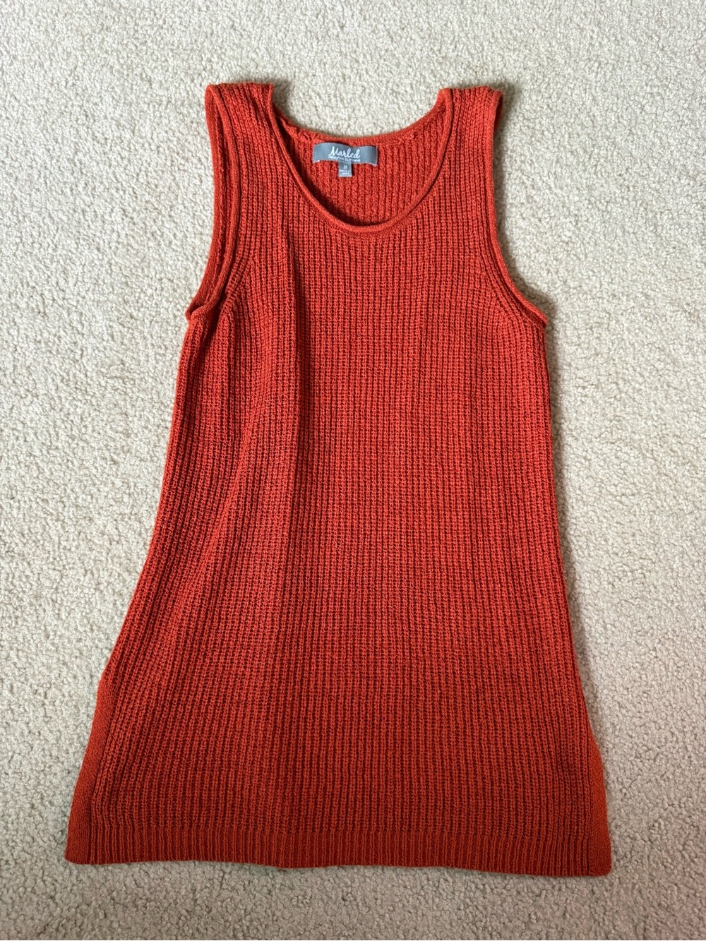 Sleeveless Knit Tank Dress in Burnt Orange